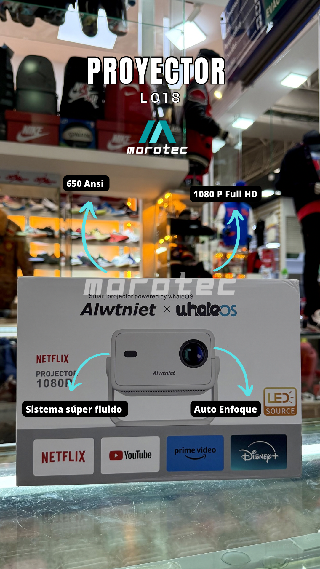 Proyector L018 🎬 650 ansi Full HD 1080
